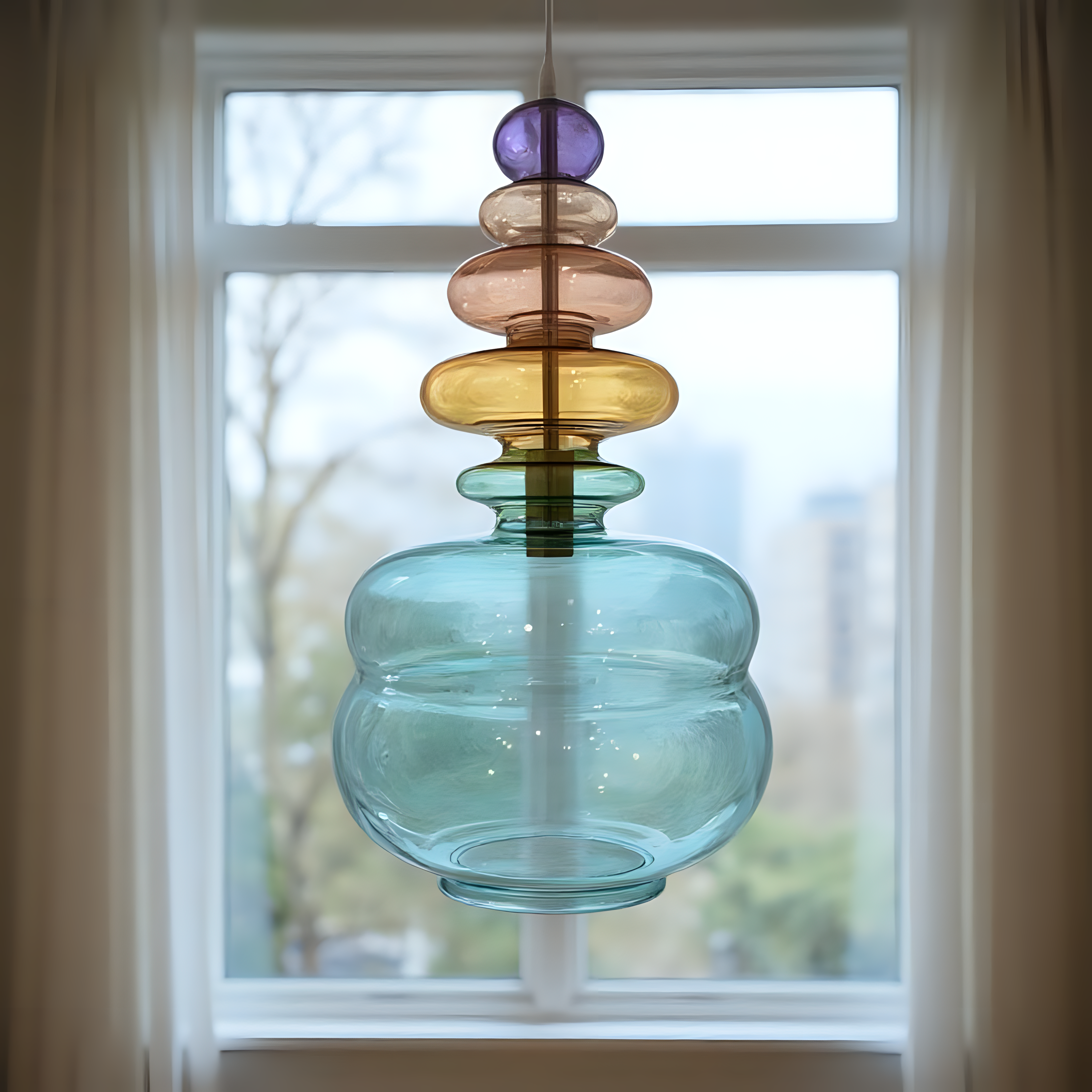 Hand Blown Glass Pendant Light